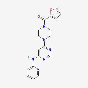 molecular formula C18H18N6O2 B2848193 Furan-2-yl(4-(6-(pyridin-2-ylamino)pyrimidin-4-yl)piperazin-1-yl)methanone CAS No. 1421493-92-6