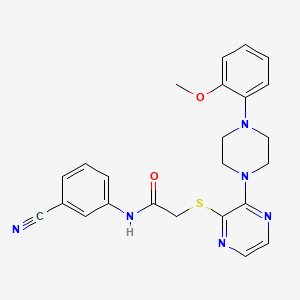 molecular formula C24H24N6O2S B2848228 N-(3-cyanophenyl)-2-({3-[4-(2-methoxyphenyl)piperazin-1-yl]pyrazin-2-yl}sulfanyl)acetamide CAS No. 1115931-96-8