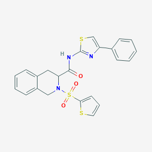 molecular formula C23H19N3O3S3 B284826 N~3~-(4-PHENYL-1,3-THIAZOL-2-YL)-2-(2-THIENYLSULFONYL)-1,2,3,4-TETRAHYDRO-3-ISOQUINOLINECARBOXAMIDE 
