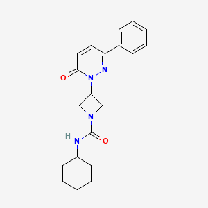 molecular formula C20H24N4O2 B2848285 N-cyclohexyl-3-(6-oxo-3-phenyl-1,6-dihydropyridazin-1-yl)azetidine-1-carboxamide CAS No. 2380175-90-4