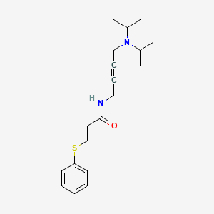 molecular formula C19H28N2OS B2848288 N-(4-(diisopropylamino)but-2-yn-1-yl)-3-(phenylthio)propanamide CAS No. 1396683-61-6