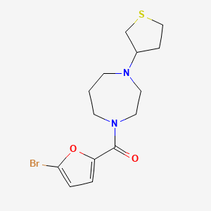 molecular formula C14H19BrN2O2S B2848296 1-(5-Bromofuran-2-carbonyl)-4-(thiolan-3-yl)-1,4-diazepane CAS No. 2320225-50-9