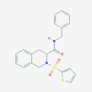 molecular formula C21H20N2O3S2 B284830 N-BENZYL-2-(THIOPHENE-2-SULFONYL)-1,2,3,4-TETRAHYDROISOQUINOLINE-3-CARBOXAMIDE 