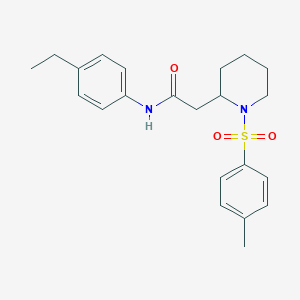 molecular formula C22H28N2O3S B2848311 N-(4-ethylphenyl)-2-(1-tosylpiperidin-2-yl)acetamide CAS No. 941990-31-4
