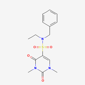 molecular formula C15H19N3O4S B2848361 N-benzyl-N-ethyl-1,3-dimethyl-2,4-dioxo-1,2,3,4-tetrahydropyrimidine-5-sulfonamide CAS No. 874806-36-7