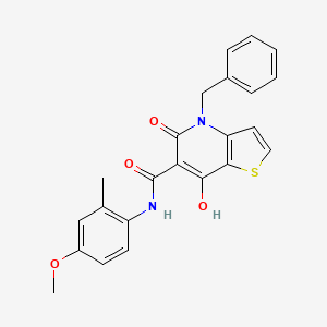 molecular formula C23H20N2O4S B2848362 4-benzyl-7-hydroxy-N-(4-methoxy-2-methylphenyl)-5-oxo-4H,5H-thieno[3,2-b]pyridine-6-carboxamide CAS No. 1251688-24-0