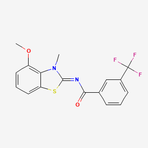 B2848379 N-(4-methoxy-3-methyl-1,3-benzothiazol-2-ylidene)-3-(trifluoromethyl)benzamide CAS No. 441291-47-0
