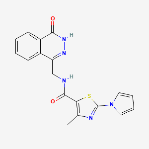 4-methyl-N-((4-oxo-3,4-dihydrophthalazin-1-yl)methyl)-2-(1H-pyrrol-1-yl)thiazole-5-carboxamide