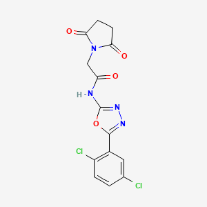 molecular formula C14H10Cl2N4O4 B2848425 N-[5-(2,5-dichlorophenyl)-1,3,4-oxadiazol-2-yl]-2-(2,5-dioxopyrrolidin-1-yl)acetamide CAS No. 891139-79-0
