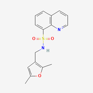molecular formula C16H16N2O3S B2848434 N-[(2,5-Dimethylfuran-3-YL)methyl]quinoline-8-sulfonamide CAS No. 1797243-80-1