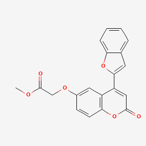 molecular formula C20H14O6 B2848438 methyl 2-{[4-(1-benzofuran-2-yl)-2-oxo-2H-chromen-6-yl]oxy}acetate CAS No. 898430-23-4