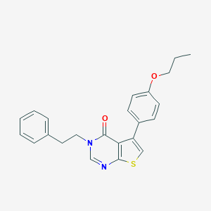 molecular formula C23H22N2O2S B284846 3-(2-phenylethyl)-5-(4-propoxyphenyl)thieno[2,3-d]pyrimidin-4(3H)-one 