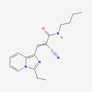 molecular formula C17H20N4O B2848482 N-butyl-2-cyano-3-(3-ethylimidazo[1,5-a]pyridin-1-yl)prop-2-enamide CAS No. 1376444-66-4