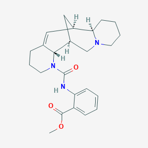 molecular formula C24H31N3O3 B2848488 METHYL REL-2-{[(6R,6AR,13S,13AS)-3,4,6,7,8,9,10,12,13,13A-DECAHYDRO-2H-6,13-METHANODIPYRIDO[1,2-A:3',2'-E]AZOCIN-1(6AH)-YLCARBONYL]AMINO}BENZOATE CAS No. 1441880-75-6