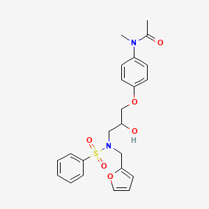 molecular formula C23H26N2O6S B2848495 N-(4-(3-(N-(furan-2-ylmethyl)phenylsulfonamido)-2-hydroxypropoxy)phenyl)-N-methylacetamide CAS No. 1421529-81-8