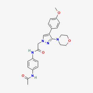 molecular formula C24H27N5O4 B2848506 N-(4-acetamidophenyl)-2-(4-(4-methoxyphenyl)-3-morpholino-1H-pyrazol-1-yl)acetamide CAS No. 1286703-15-8