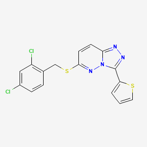 molecular formula C16H10Cl2N4S2 B2848545 6-{[(2,4-dichlorophenyl)methyl]sulfanyl}-3-(thiophen-2-yl)-[1,2,4]triazolo[4,3-b]pyridazine CAS No. 868967-01-5