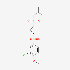 molecular formula C14H20ClNO5S2 B2848576 1-((3-Chloro-4-methoxyphenyl)sulfonyl)-3-(isobutylsulfonyl)azetidine CAS No. 1797886-29-3