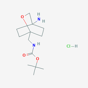 molecular formula C13H25ClN2O3 B2848592 tert-butylN-({4-amino-2-oxabicyclo[2.2.2]octan-1-yl}methyl)carbamatehydrochloride CAS No. 2248271-12-5