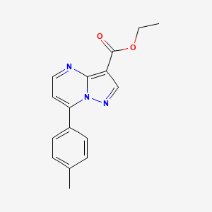 molecular formula C16H15N3O2 B2848594 Ethyl 7-(4-methylphenyl)pyrazolo[1,5-a]pyrimidine-3-carboxylate CAS No. 678983-41-0