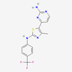 4-(4-Methyl-2-{[4-(trifluoromethyl)phenyl]amino}-1,3-thiazol-5-yl)pyrimidin-2-amine