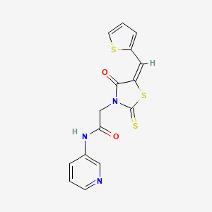 (E)-2-(4-oxo-5-(thiophen-2-ylmethylene)-2-thioxothiazolidin-3-yl)-N-(pyridin-3-yl)acetamide