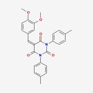 5-[(3,4-Dimethoxyphenyl)methylidene]-1,3-bis(4-methylphenyl)-1,3-diazinane-2,4,6-trione