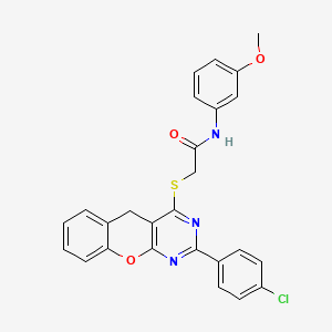 2-((2-(4-chlorophenyl)-5H-chromeno[2,3-d]pyrimidin-4-yl)thio)-N-(3-methoxyphenyl)acetamide
