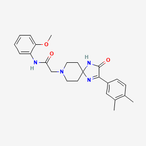 2-(2-(3,4-dimethylphenyl)-3-oxo-1,4,8-triazaspiro[4.5]dec-1-en-8-yl)-N-(2-methoxyphenyl)acetamide
