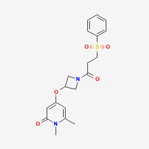 1,6-dimethyl-4-((1-(3-(phenylsulfonyl)propanoyl)azetidin-3-yl)oxy)pyridin-2(1H)-one