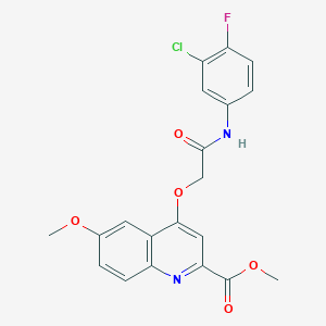 Methyl 4-{[(3-chloro-4-fluorophenyl)carbamoyl]methoxy}-6-methoxyquinoline-2-carboxylate