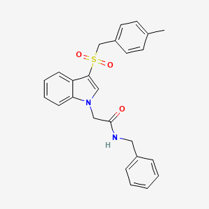 molecular formula C25H24N2O3S B2848628 N-benzyl-2-{3-[(4-methylphenyl)methanesulfonyl]-1H-indol-1-yl}acetamide CAS No. 878062-63-6