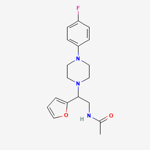 N-(2-(4-(4-fluorophenyl)piperazin-1-yl)-2-(furan-2-yl)ethyl)acetamide