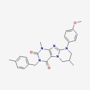 9-(4-methoxyphenyl)-1,7-dimethyl-3-[(4-methylphenyl)methyl]-7,8-dihydro-6H-purino[7,8-a]pyrimidine-2,4-dione