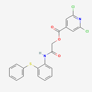 [2-Oxo-2-(2-phenylsulfanylanilino)ethyl] 2,6-dichloropyridine-4-carboxylate