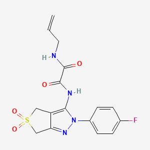 molecular formula C16H15FN4O4S B2848733 N'-[2-(4-fluorophenyl)-5,5-dioxo-2H,4H,6H-5lambda6-thieno[3,4-c]pyrazol-3-yl]-N-(prop-2-en-1-yl)ethanediamide CAS No. 899961-78-5