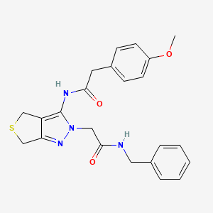 molecular formula C23H24N4O3S B2848734 N-benzyl-2-{3-[2-(4-methoxyphenyl)acetamido]-2H,4H,6H-thieno[3,4-c]pyrazol-2-yl}acetamide CAS No. 1105249-41-9
