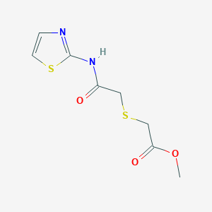 molecular formula C8H10N2O3S2 B2848815 Methyl 2-((2-oxo-2-(thiazol-2-ylamino)ethyl)thio)acetate CAS No. 403836-03-3