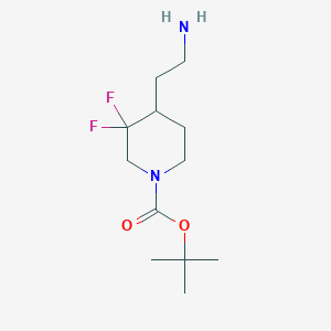 molecular formula C12H22F2N2O2 B2848839 tert-butyl 4-(2-Aminoethyl)-3,3-difluoropiperidine-1-carboxylate CAS No. 1334412-45-1
