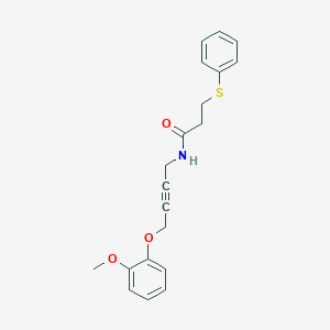 molecular formula C20H21NO3S B2848842 N-(4-(2-methoxyphenoxy)but-2-yn-1-yl)-3-(phenylthio)propanamide CAS No. 1421500-65-3
