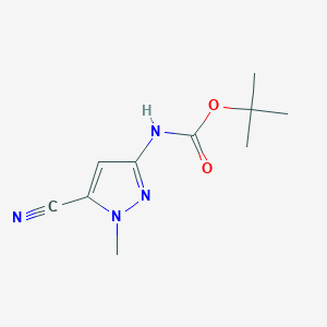 molecular formula C10H14N4O2 B2848847 tert-Butyl (5-cyano-1-methyl-1H-pyrazol-3-yl)carbamate CAS No. 1692905-92-2