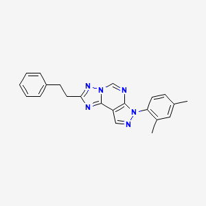 molecular formula C22H20N6 B2848852 7-(2,4-dimethylphenyl)-2-phenethyl-7H-pyrazolo[4,3-e][1,2,4]triazolo[1,5-c]pyrimidine CAS No. 896077-68-2