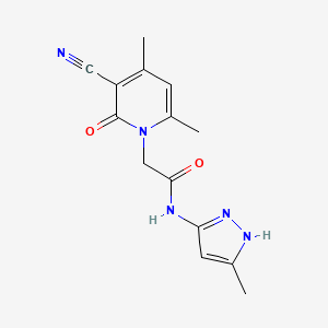 B2848867 2-(3-cyano-4,6-dimethyl-2-oxopyridin-1(2H)-yl)-N-(3-methyl-1H-pyrazol-5-yl)acetamide CAS No. 1239252-60-8
