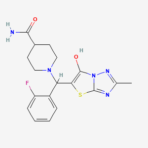 1-((2-Fluorophenyl)(6-hydroxy-2-methylthiazolo[3,2-b][1,2,4]triazol-5-yl)methyl)piperidine-4-carboxamide