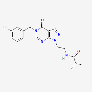 N-(2-(5-(3-chlorobenzyl)-4-oxo-4,5-dihydro-1H-pyrazolo[3,4-d]pyrimidin-1-yl)ethyl)isobutyramide