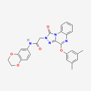 molecular formula C27H23N5O5 B2848906 N-(2,3-dihydro-1,4-benzodioxin-6-yl)-2-[4-(3,5-dimethylphenoxy)-1-oxo-1H,2H-[1,2,4]triazolo[4,3-a]quinoxalin-2-yl]acetamide CAS No. 1189473-11-7