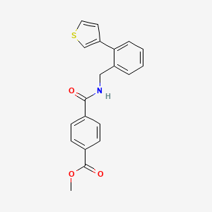 B2848922 Methyl 4-((2-(thiophen-3-yl)benzyl)carbamoyl)benzoate CAS No. 1797637-61-6