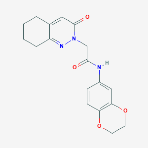 molecular formula C18H19N3O4 B2848948 N-(2,3-dihydro-1,4-benzodioxin-6-yl)-2-(3-oxo-2,3,5,6,7,8-hexahydrocinnolin-2-yl)acetamide CAS No. 933028-03-6
