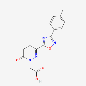[3-[3-(4-methylphenyl)-1,2,4-oxadiazol-5-yl]-6-oxo-5,6-dihydropyridazin-1(4H)-yl]acetic acid