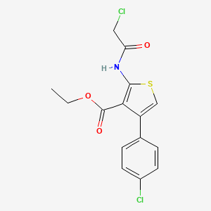 molecular formula C15H13Cl2NO3S B2848951 Ethyl 2-(2-chloroacetamido)-4-(4-chlorophenyl)thiophene-3-carboxylate CAS No. 457621-54-4